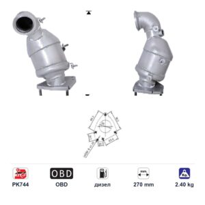 Катализатор преден AS21759D за Opel ASTRA/SIGNUM/VECTRA/ZAFIRA, Saab 9-3 дизел ЕВРО 4