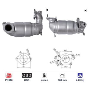 Катализатор AS74142D за Renault MASTER/TRAFIC, Opel MOVANO/VIVARO, Nissan PRIMASTAR дизел ЕВРО 4