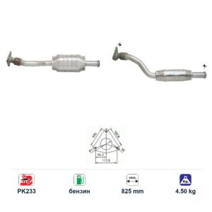 Катализатор за Renault MEGANE SCENIC бензин ЕВРО 1, дължина 825 мм — AS30577