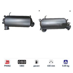 DPF (ДПФ) филтър ASfd7004 за Volkswagen TRANSPORTER ЕВРО 4, дизел, дължина 430 мм