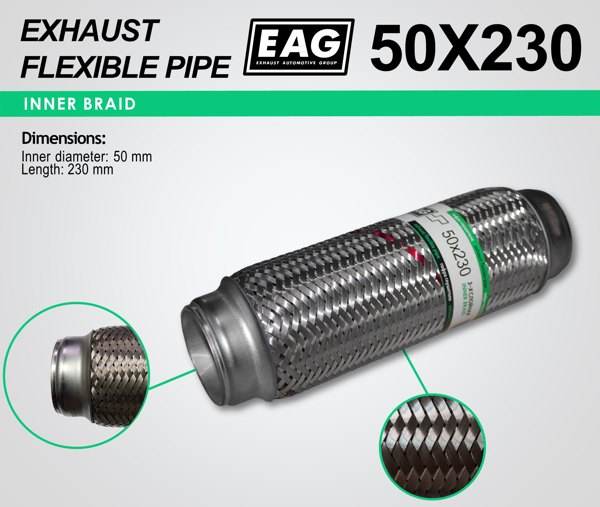 Мека връзка за ауспух Ф50x230, с вътрешна оплетка — 50X230