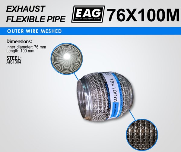 Мека връзка за ауспух 76x100 (мрежеста)