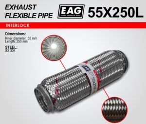 Мека връзка за ауспух Ф55x250, интерлок — 55X250L