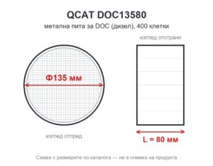 Метална DOC пита Ф135 мм, дължина 80 мм, 400 клетки — QCAT DOC13580