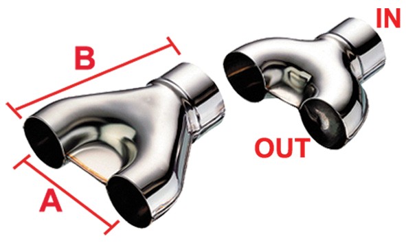 Y-тръба вход Ф54, изход 2xФ54 — Tikkos 08T-087S